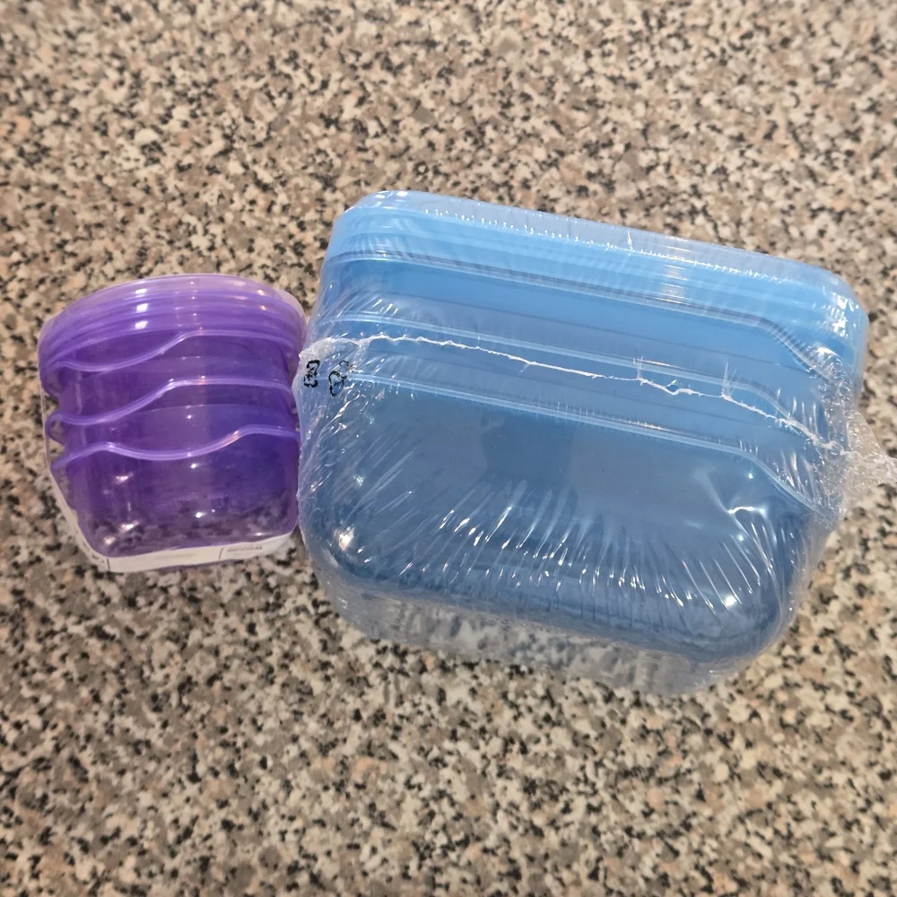 IKEA PRUTA Plastic Food Storage Set - Blue & Purple
